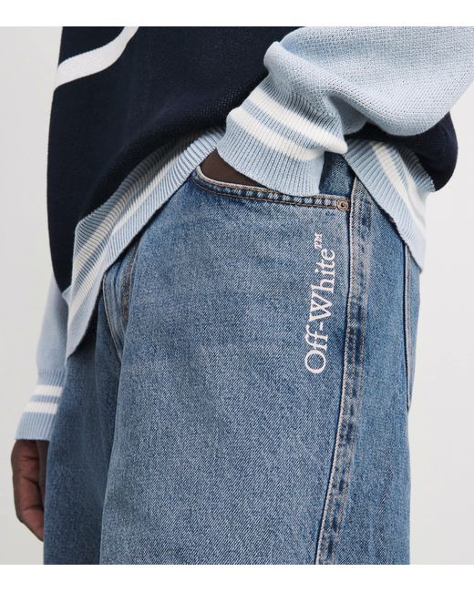 Off-White c/o Virgil Abloh Blue Half Arrow Twist Wide-Leg Jeans for men