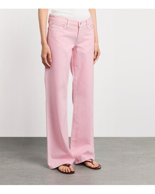 FRAME Pink The Pixie Wide-Leg Jeans