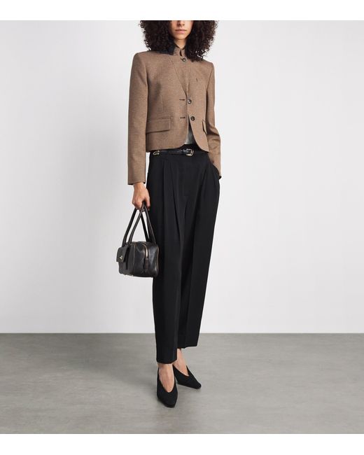 ME+EM Brown Slim Cropped Blazer