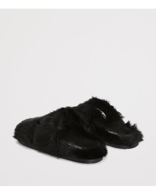 Dolce & Gabbana Black Kid Goat Sandals for men