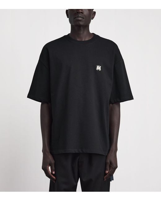 Amiri Black Cotton Logo Skater T-Shirt for men