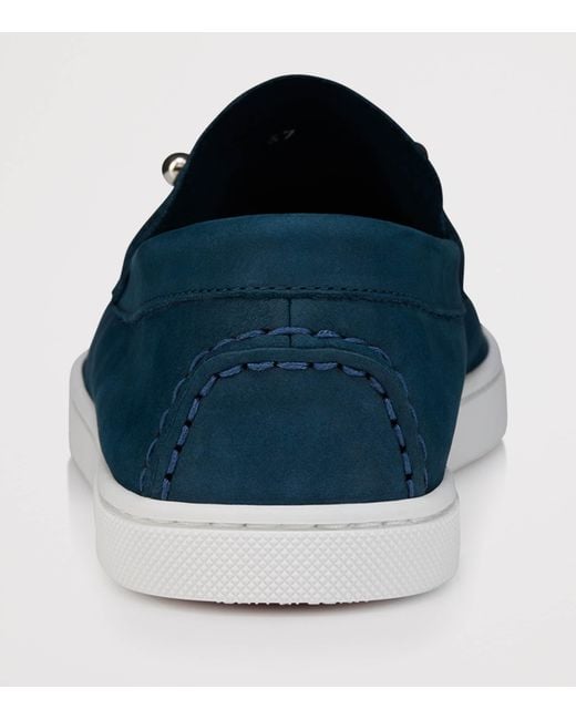 Christian Louboutin Blue Chambeliboat Donna Leather Boat Shoes