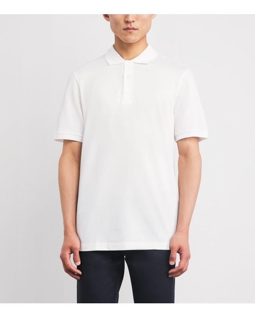 Brioni White Piqué Cotton Polo Shirt for men