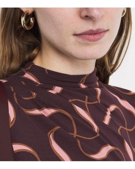 ME+EM Red Jersey Ribbon Print Midi Dress