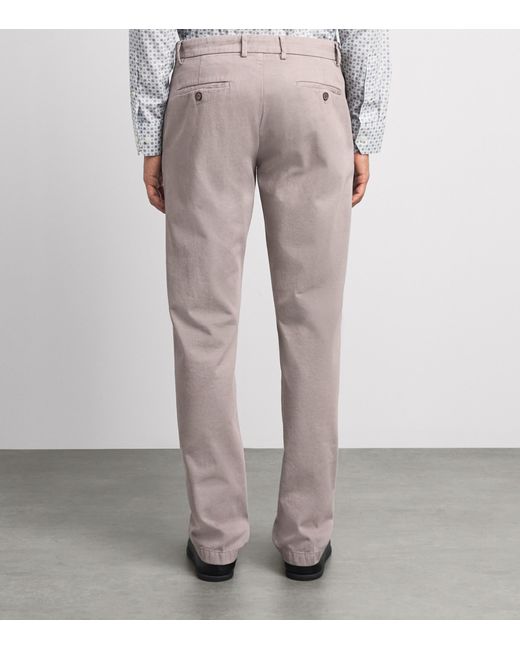 Paul & Shark Gray Cotton-Cashmere Straight Chinos for men