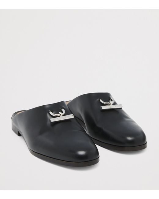 Alexander McQueen Black Leather T-Bar Mules