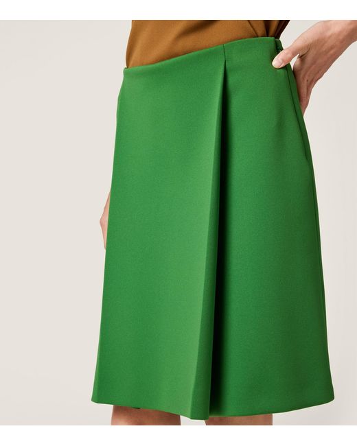 Miu Miu Green Technical Jersey Skirt