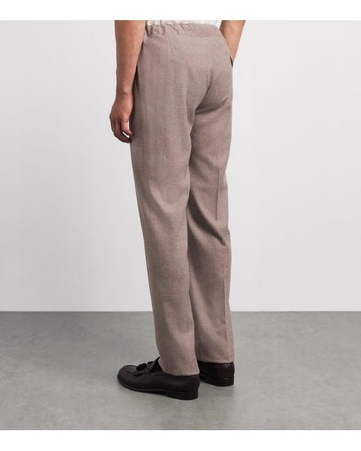 FIORONI CASHMERE Gray Virgin Wool Straight Chinos for men