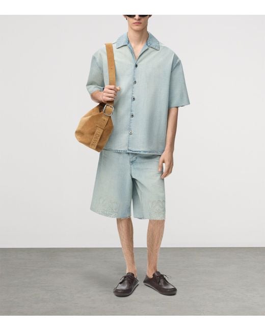Loewe Blue Denim Anagram Shirt for men