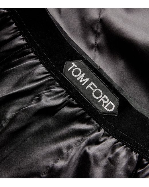 Tom Ford Black Stretch-Silk Pyjama Bottoms for men