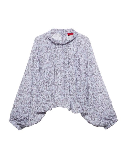 MAX&Co. Purple Crepe Printed Blouse