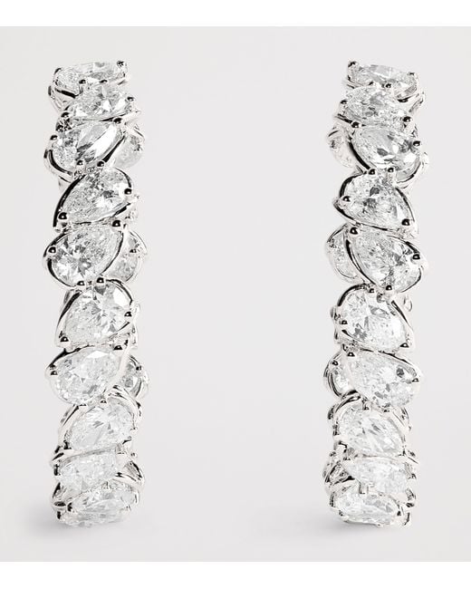 Harrods Metallic And Diamond Hoop Earrings