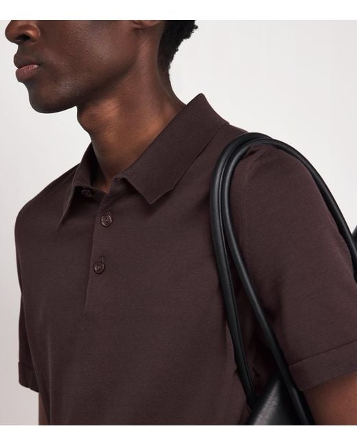 Sandro Brown Knitted Polo Shirt for men