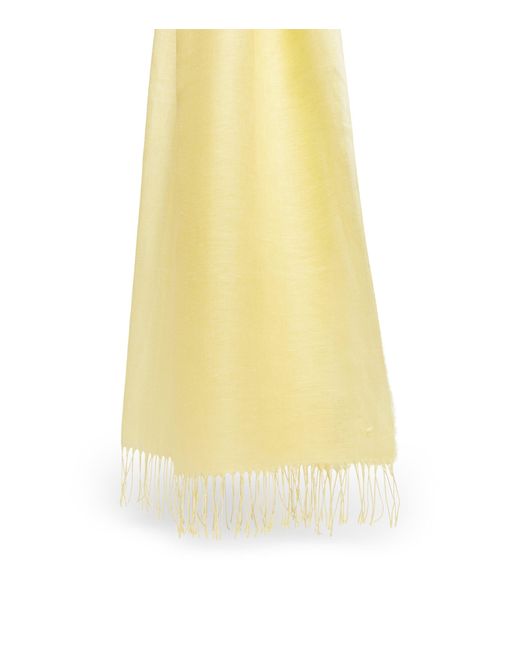 Weekend by Maxmara Yellow Linen Fringe-Trim Scarf