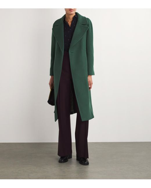 Etro Green Wool-Cashmere Wrap Coat