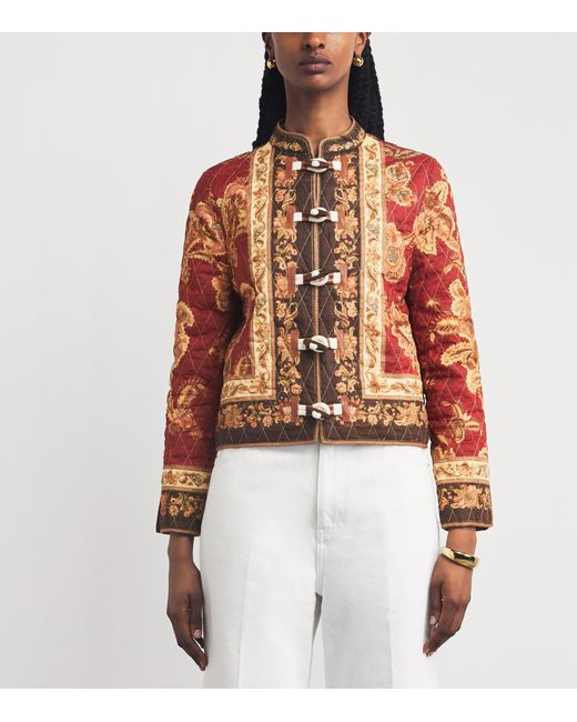 Zimmermann Brown Cotton Printed Aster Bomber Jacket