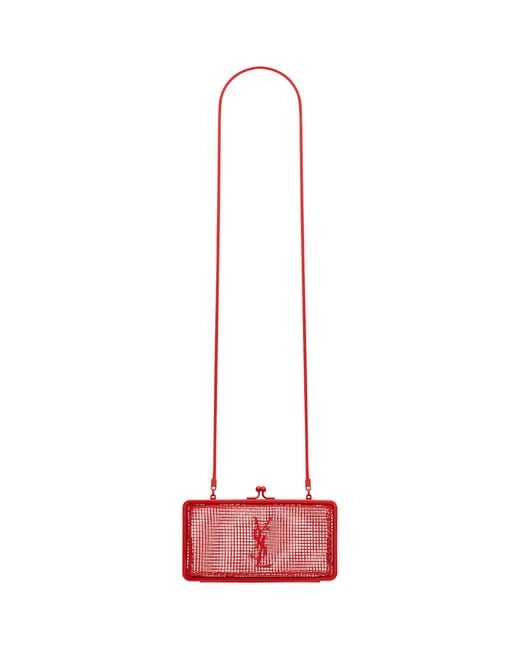 Saint Laurent Red Small Cage Evening Cross-body Bag
