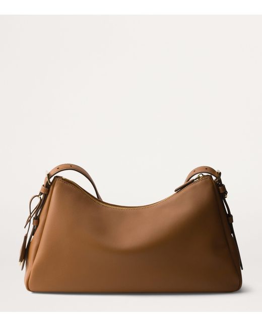 Prada Brown Large Calf Leather Aimée Shoulder Bag