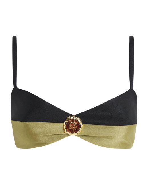 PATBO Multicolor Gemstone-Detail Balconette Bikini Top