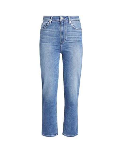 PAIGE Denim Cropped Stella High-rise Straight Jeans in Blue | Lyst UK