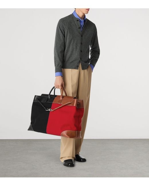 Bottega Veneta Red Large Canvas Andiamo Voyager Holdall for men