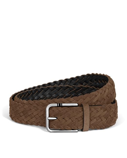 Montblanc Brown Suede Braided Meisterstück Belt for men