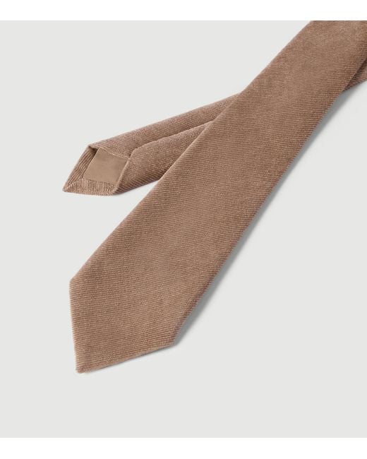Brunello Cucinelli Natural Corduroy Tie for men