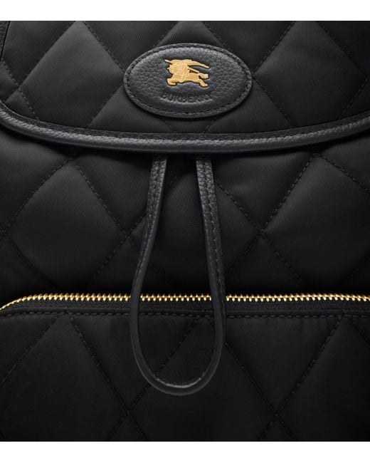 Burberry Black Quilted Horseshoe Backpack