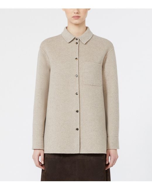 Max Mara White Wool-Cashmere Overshirt