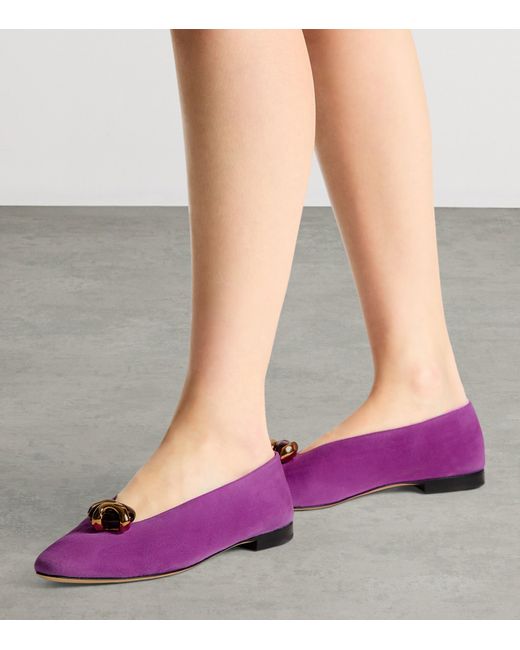 Jimmy Choo Purple Margot Suede Ballet Flats