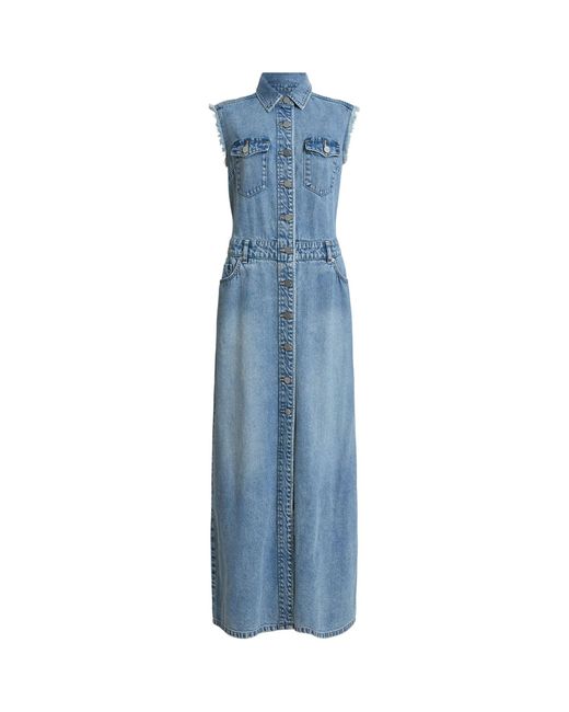 AllSaints Blue Blair Denim Organic-cotton Maxi Dress