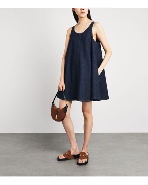 FRAME Blue The Skipper Denim Mini Dress