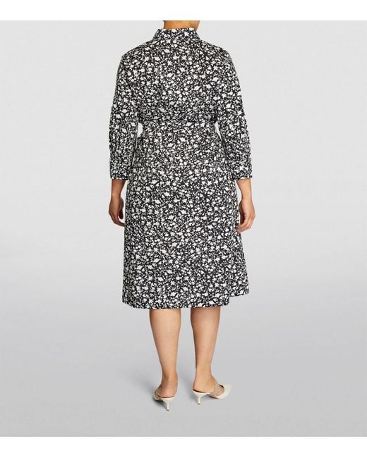 Marina Rinaldi Gray Stretch-cotton Shirt Dress