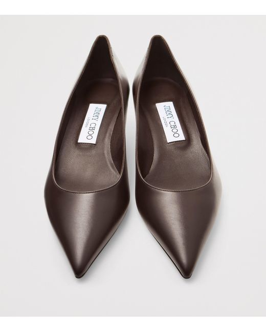 Jimmy Choo Brown Amelia Leather Pumps