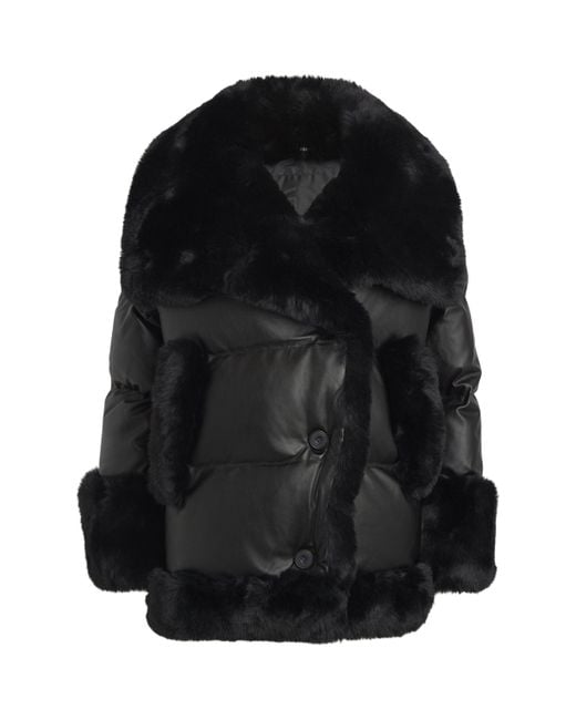 Goldbergh Black Faux Fur-Trim Solange Jacket