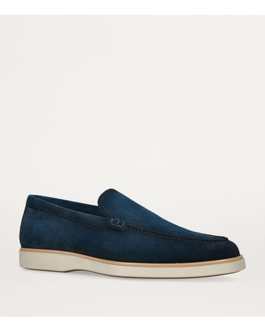 Magnanni Shoes Blue Suede Paraiso Loafers for men