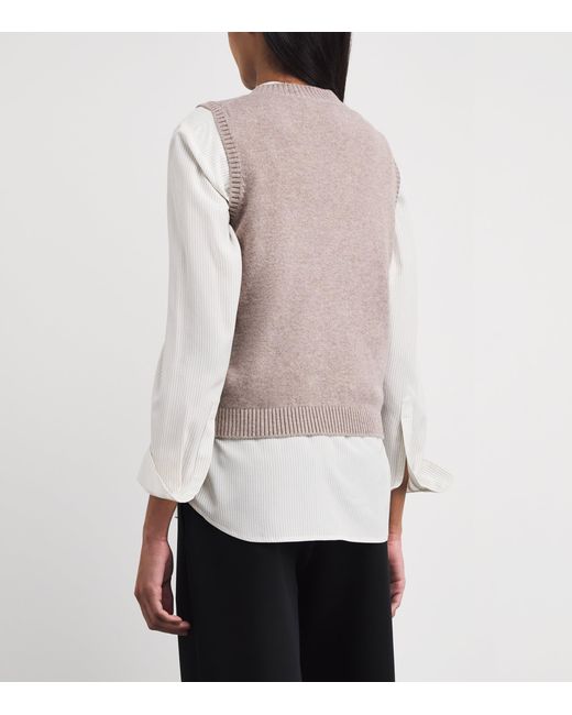 Harrods Brown Cashmere-Cotton Sweater Vest
