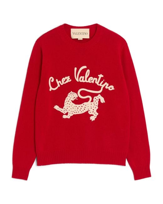 Valentino Garavani Wool Embroidered Panther Sweater for men