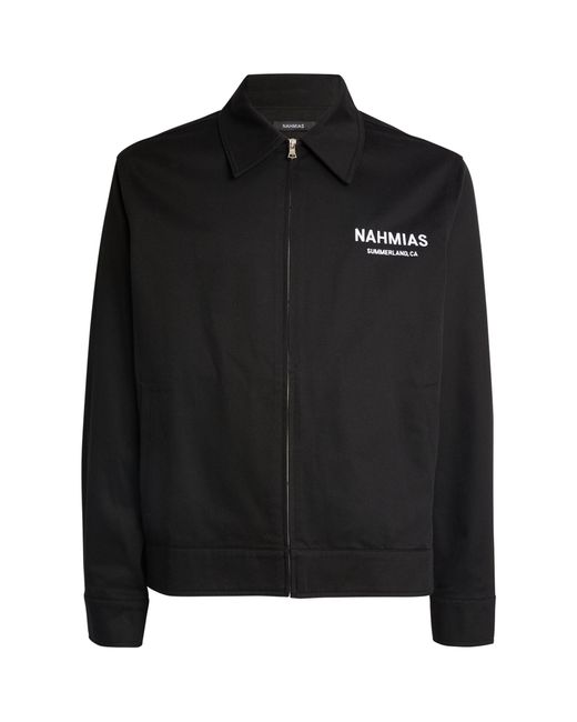 NAHMIAS Black Logo Print Worker Jacket for men