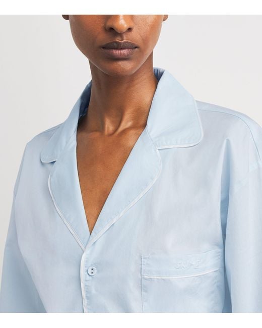 Skims Blue Stretch-Cotton Sleep Pyjama Set
