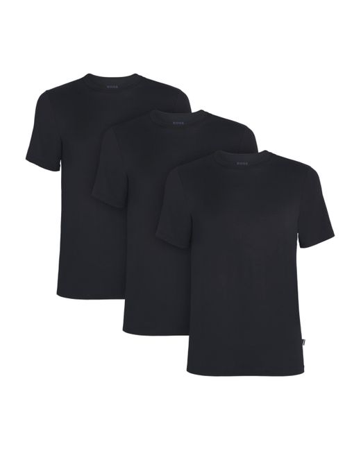 Boss Blue Pack Of 3 Stretch-Bamboo Viscose T-Shirts for men