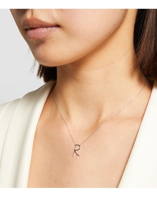 PERSÉE White And Diamond Alphabet Necklace