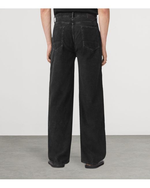 AllSaints Black Croduroy Lenny Wide-Leg Jeans for men
