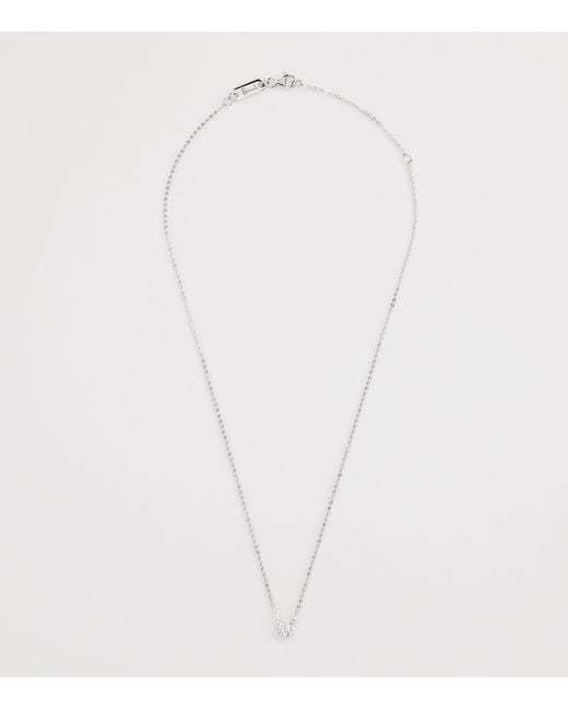 Harrods Metallic And Diamond Pendant Necklace