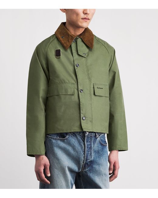 Barbour Green Waxed Spey Jacket for men