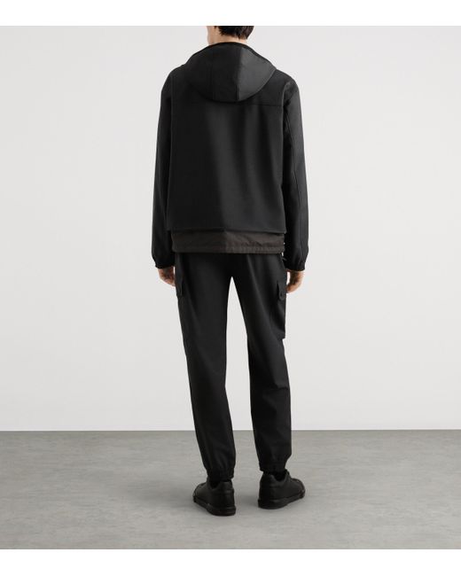 Dolce & Gabbana Black Wool-Blend Canvas Hooded Jacket for men