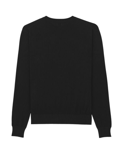 Saint Laurent Black Cotton Crew-Neck Sweater for men