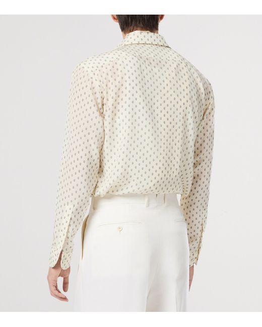 Tom Ford White Silk Micro-Pattern Shirt for men