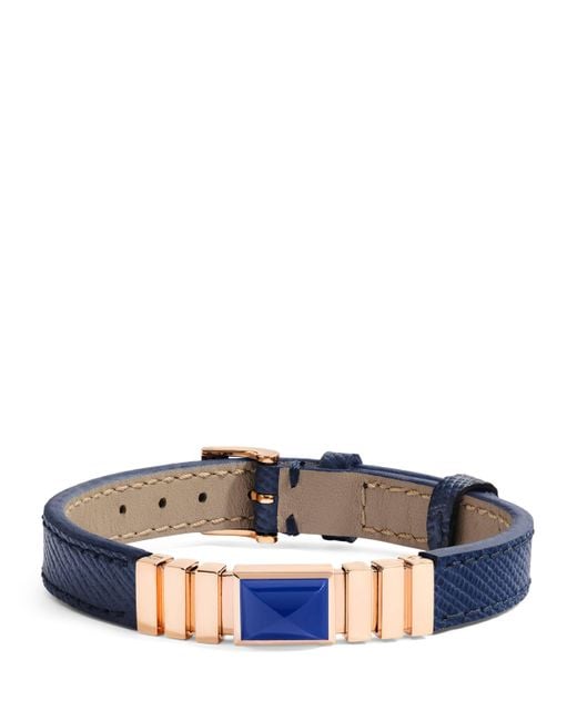 Marli New York Blue And Saffiano Leather Unii Bracelet