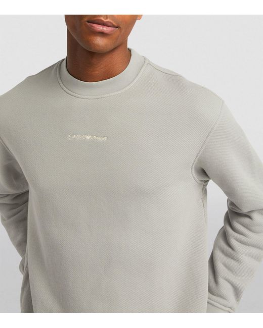 Emporio Armani Gray Cotton Logo Sweatshirt for men